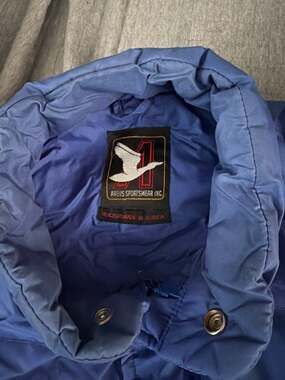 Vintage Argus Sportswear Insulated Blue Puffer Utility Jacket Made in Korea